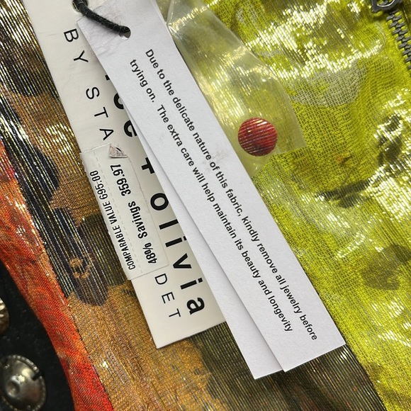 Alice + Olivia MERTIE MOCK NECK PLEATED MAXI DRESS New With Tags 6 - Picture 4 of 5